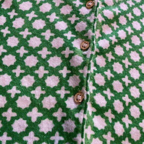 Charter Club Green Geometric Button Front Lightweight Cardigan Size Small - Picture 4 of 7